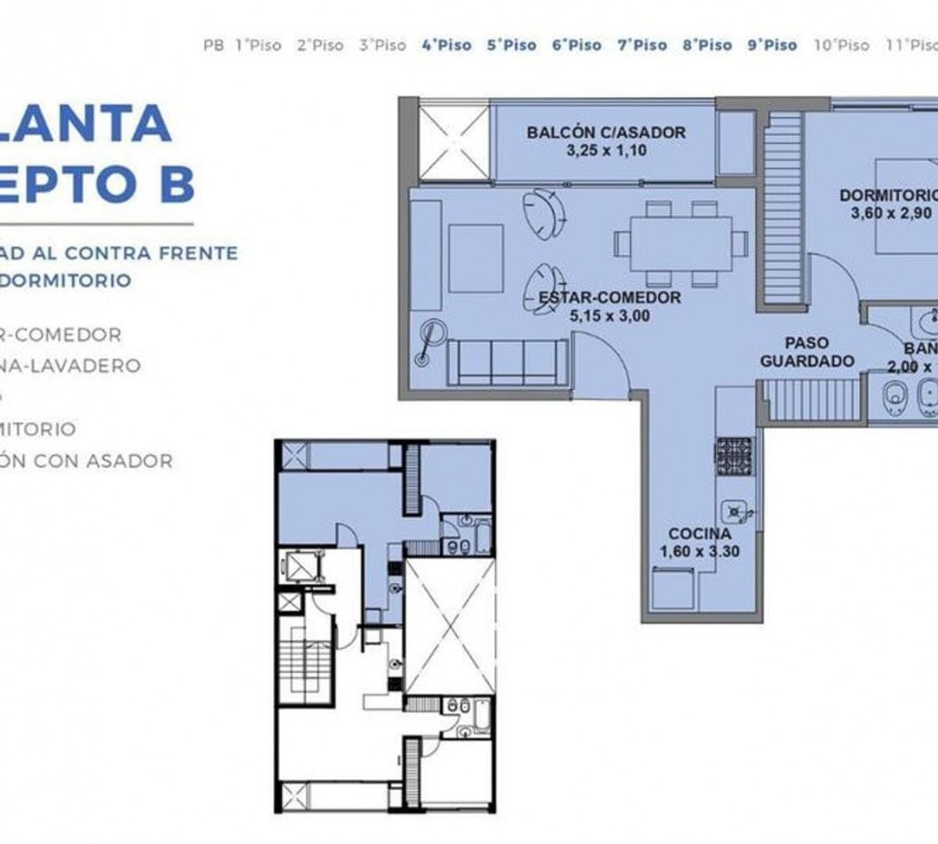 Excelente semipiso de 2 ambientes en San Martin Centro